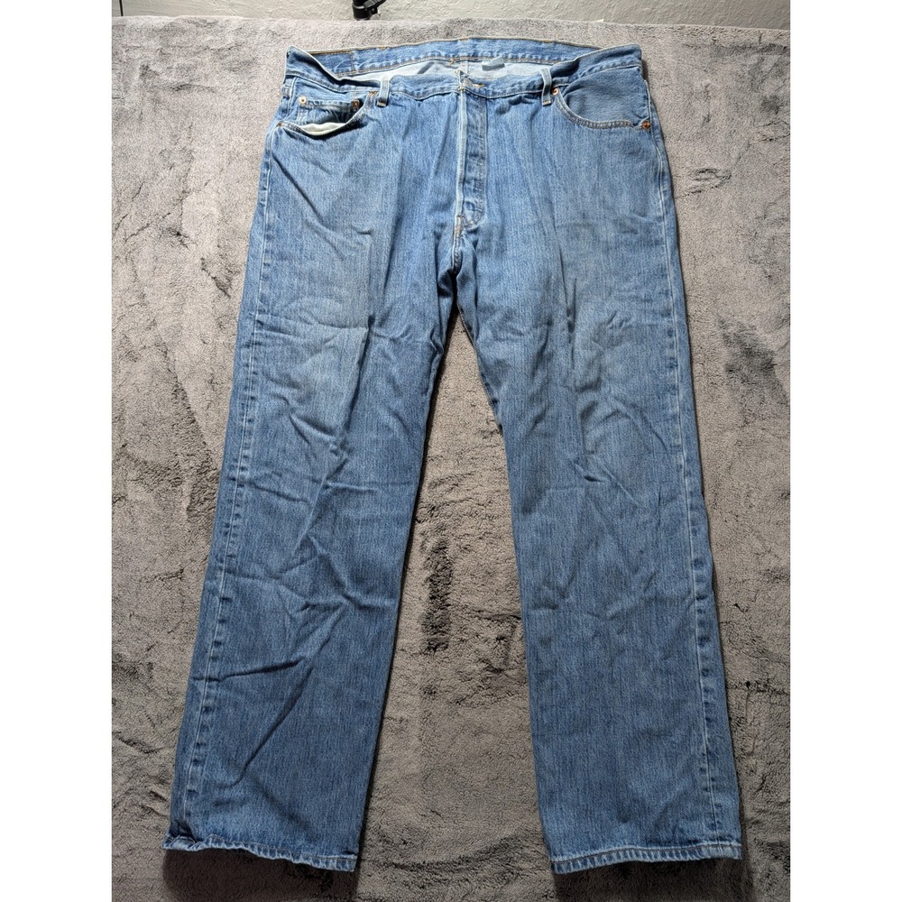 Levi's 501 Button Fly Straight Leg Jeans Men's Size 44x32 Medium Wash